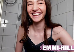 Emmi-Hill Bounces Her Skinny Hottie Body On Massive Juicy Tits In Public Close-Up To C