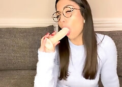 Skinny teen masturbating close up