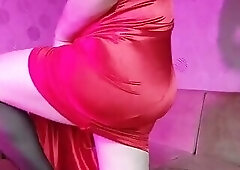 Red Princess Kitty Cross Having Fun in Red Dress