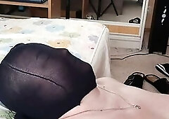 nylons on the girlfriend's head and a portion of goo on 'em