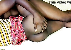 A youthful Afro maid appears to be lustful at the prospect of being kissed by her slaver.