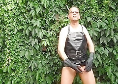 Urinating, middle-aged, play with