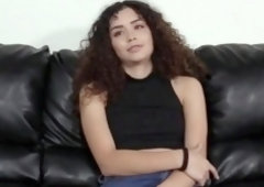 Leah the Curly Hair Beauty Spreads Legs at BackroomCastingCo