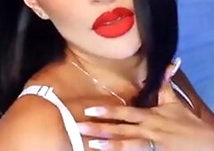 Brunette Red Lips Teasing Soft
