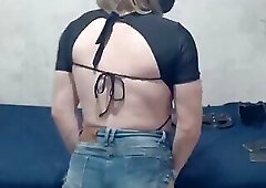 Blonde crossdresser