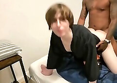 Hot sissy slut painalized and creampied by black meat