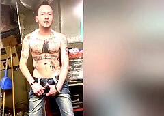 Beermunkie Hot White Trash Smoker Jerks His Big Cock While Smoking