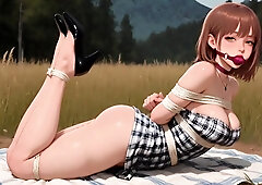 My Girlfriend Knows I Want to Tie Her Up Raspberries Rope Red Ballgag in the Forest