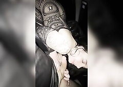 Amateur hottie oral in a car after a party