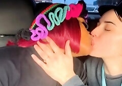 Redhead And Brunette Lesbians Get Down
