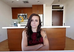 POV of Horny Brunette Amateur Teen Deep-Throating