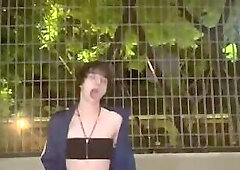 Cutie Rainy On The Public Outdoor Teasing Show (+Licking Dirty PublicToilet)
