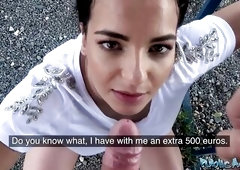 Public Agent - that babe pulls out her great large boobs in public and lets me bang her French snatch