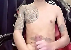 HORNY ASIAN INKED BOY TEASING, NIPPLE PLAY, MASTURBATING FOR HIS VIEWERS