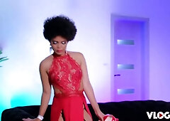 Selva Lapiedra Stares Into Camera During Hard Pounding