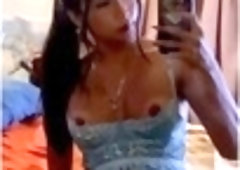 Shemale solo masturbation, until she cums, trans female