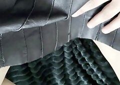 Big Hairy Clit Erection Under Leather Skirt