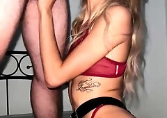 Special blowjob service provided by sexy slim amateur teen