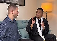 Gifted priest breaking into the little white boy's ass