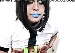 Cute Mexican Trans angel Jerking Off and Showing her Butthole, Come and masturbate with me!
