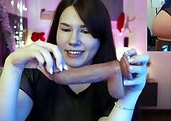 Tattoed Amateur Webcam Girl Hot Dildo Action Masturbation