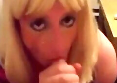Submissive Crossdresser's Blowjob Training