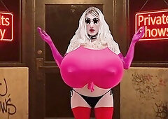 Juggsy is a large titties female masking sissy. This is a immodest talking clip! Juggsy is stripping at a ribald old slum club called the Melon Patch 