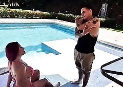 Pool male fulfills his dream of having sex with his breasty boss outdoors - Dani Clark & Alejandra Palacios