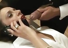 British Milf Plays With A Cock While On The Phone