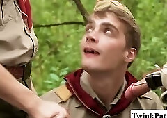 Horny Scout Leaders Fuck Young Scout in the Woods