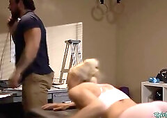 Busty Blonde Shemale Gets Passionate Massage and Hardcore Sex