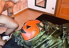 THE EXOTIC - Large Butt Halloween Pumpkin Gets Anal Creampie