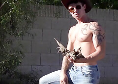 Muscle Hunk Pounds Girl