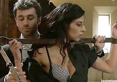 Hot French beauty, Lou Charmelle gets a kinky surprise when that babe shows up at a client’s abode as a replacement maid. That babe's enticed b