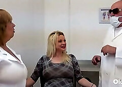 Blonde Mature Gets Full Body Exam By Doctor And Busty Nurse