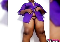Sexy Black big beautiful woman Mara Exotic Teasing and Masturbating in Hawt Underware