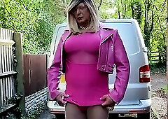 Sexy Crossdresser kellycd2022 In my pink bodycon dress and heels
